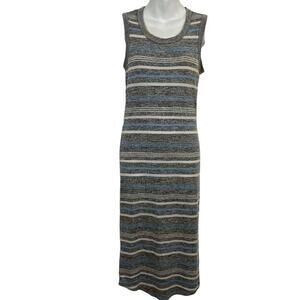 PHILOSOPHY Striped Y2K Tank Midi Stretch Knit 90's Inspired Casual Dress sz XS